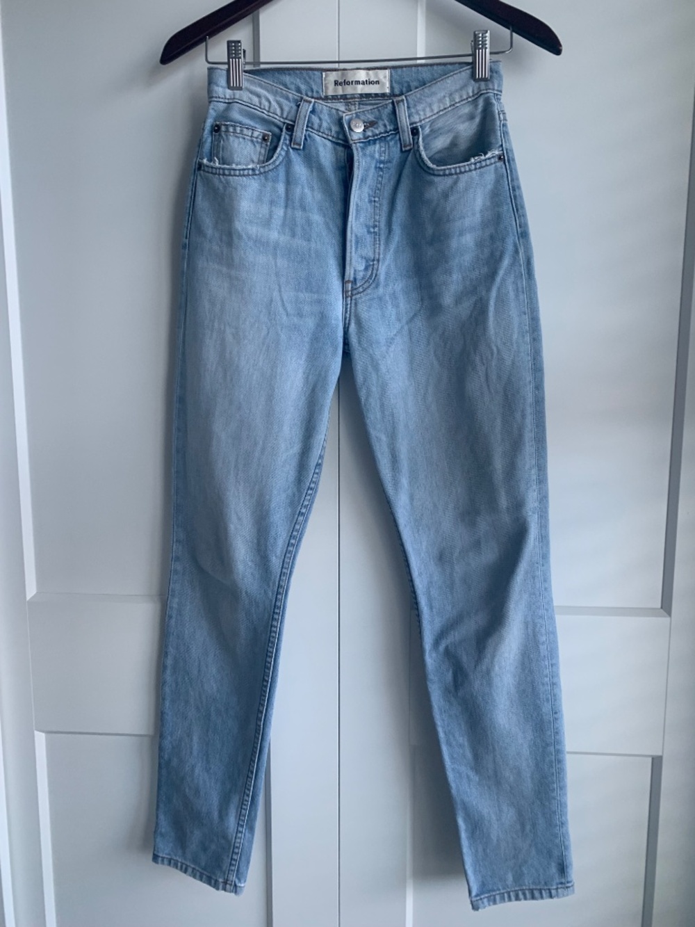 Reformation Jeans Melissa in Skye wash High Rise women’s Size 24 - Picture 2 of 13